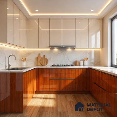 Wooden Look Acrylic Laminate LM 24644 8 ft x 4 ft High Gloss Finish - 1.5 mm | Suitable for TV Unit, Wardrobe, Cabinets