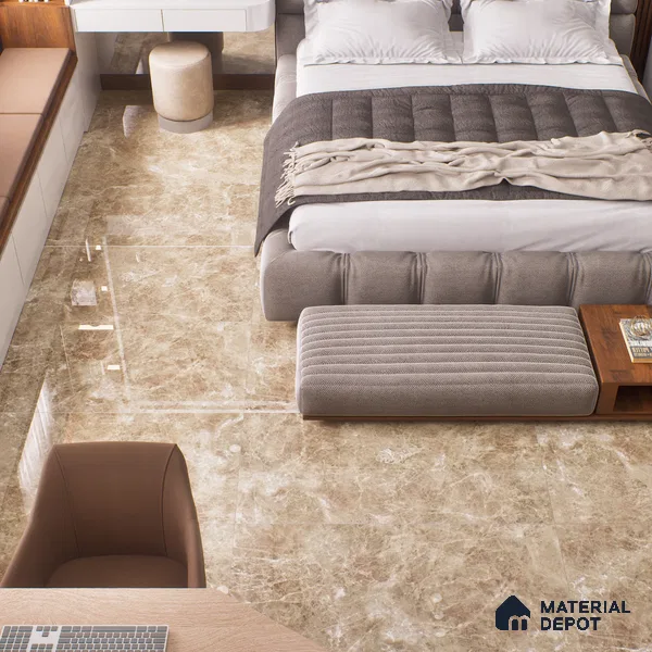 Budget Friendly Marble Floor & Wall Tile Value For Money TL 05592 Brown Logger 4 ft x 2 ft - Vitrified Glossy Finish -9 mm | 7 Random Design | Suitable for Living Room, Bedroom & Bathroom
