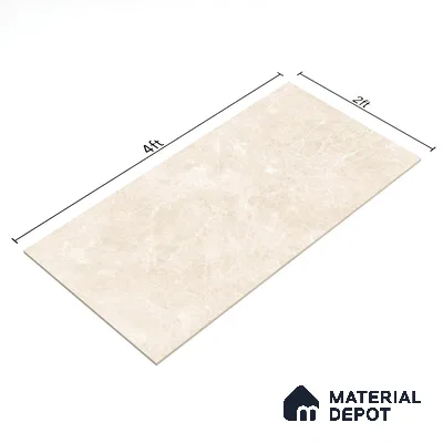 Budget Friendly Marble Floor & Wall Tile Value For Money TL 05593 Crema Logger 4 ft x 2 ft - Vitrified Glossy Finish -9 mm | Suitable for Living Room, Bedroom & Bathroom
