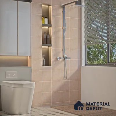 Subway Wall Tile TL 04970 C Torpedo Base Lagoon Sand 8 x 8 inch Ceramic Matte Finish - 10 mm | Suitable for Highlighter Walls, Foyer, Bathroom, Kitchen Wall & Backsplashes (Sample)