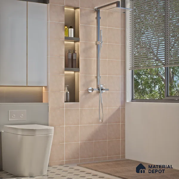 Subway Wall Tile TL 04970 C Torpedo Base Lagoon Sand 8 x 8 inch Ceramic Matte Finish - 10 mm | Suitable for Highlighter Walls, Foyer, Bathroom, Kitchen Wall & Backsplashes (Sample)