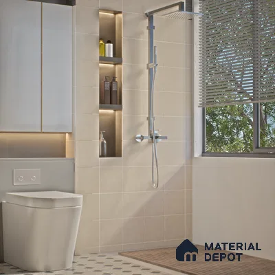 Subway Wall Tile TL 04970 Torpedo Base Vanta Vanilla Slate 8 x 8 inch Ceramic Matte Finish - 10 mm | Suitable for Highlighter Walls, Foyer, Bathroom, Kitchen Wall & Backsplashes (Sample)
