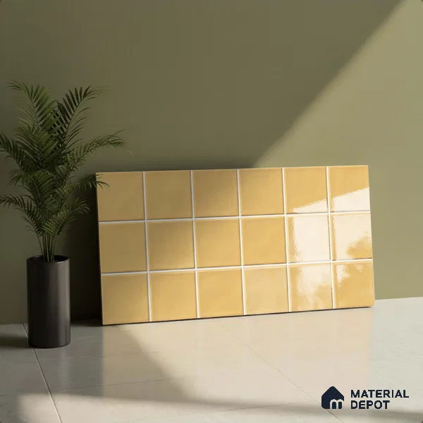 Faux Subway Wall Tile TL 06770 B Lustra Plaza Mirage 2 ft x 1 ft Ceramic Glossy Finish - 9 mm | Suitable for Bathroom, Kitchen backsplash | Please Expect a Slight Variation of Pattern