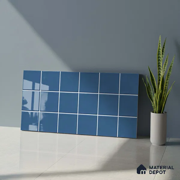 Faux Subway Wall Tile TL 06770 Lustra Plaza Twilight 2 ft x 1 ft Ceramic Glossy Finish - 9 mm | Suitable for Bathroom, Kitchen backsplash | Please Expect a Slight Variation of Pattern