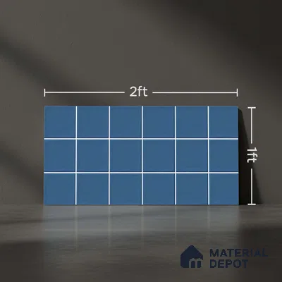 Faux Subway Wall Tile TL 06770 Lustra Plaza Twilight 2 ft x 1 ft Ceramic Glossy Finish - 9 mm | Suitable for Bathroom, Kitchen backsplash | Please Expect a Slight Variation of Pattern