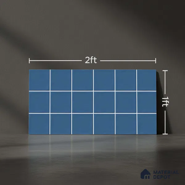 Faux Subway Wall Tile TL 06770 Lustra Plaza Twilight 2 ft x 1 ft Ceramic Glossy Finish - 9 mm | Suitable for Bathroom, Kitchen backsplash | Please Expect a Slight Variation of Pattern