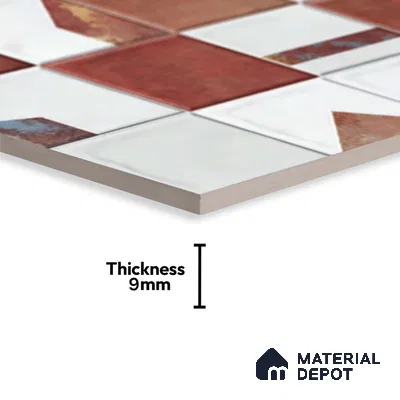 Brown Highlighter Wall Tile TL 06768 E Lustra Cocoa Matrix Accent 2 ft x 1 ft Ceramic Glossy Finish - 9 mm | Suitable For Kitchen, Bathroom & Accent/Feature Wall