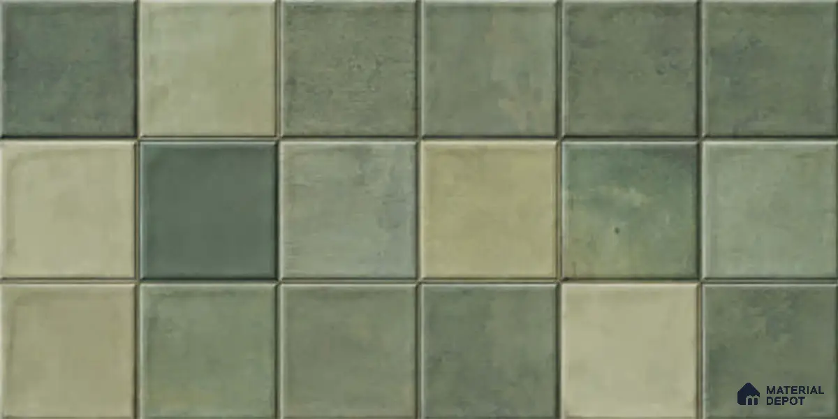Subway Wall Tile TL 06768 H Lustra Moss Matrix 2 ft x 1 ft Ceramic Glossy Finish - 9 mm | Suitable for Bathroom, Kitchen Backsplash | Please Expect a Slight Variation of Pattern