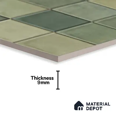 Subway Wall Tile TL 06768 H Lustra Moss Matrix 2 ft x 1 ft Ceramic Glossy Finish - 9 mm | Suitable for Bathroom, Kitchen Backsplash | Please Expect a Slight Variation of Pattern