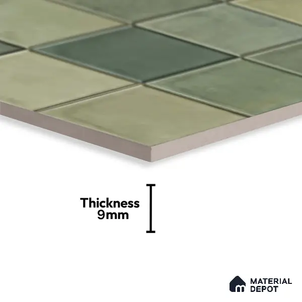 Subway Wall Tile TL 06768 H Lustra Moss Matrix 2 ft x 1 ft Ceramic Glossy Finish - 9 mm | Suitable for Bathroom, Kitchen Backsplash | Please Expect a Slight Variation of Pattern
