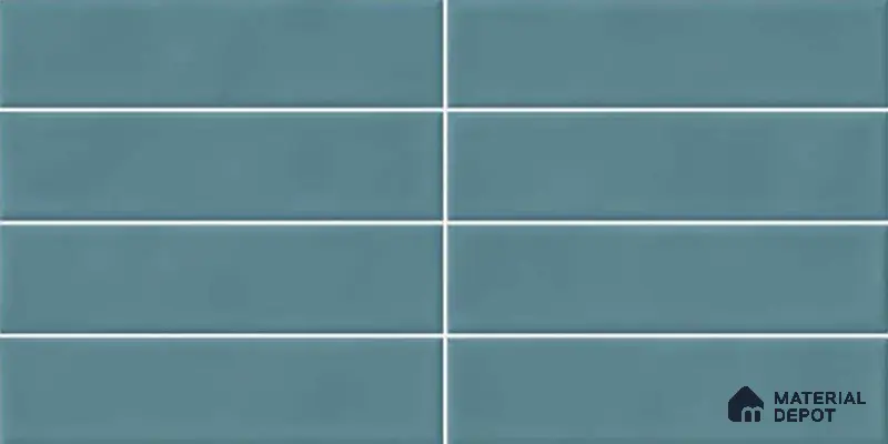 Faux Subway Wall Tile TL 06769 D Lustra Mystic Teal 2 ft x 1 ft Ceramic Glossy Finish - 9 mm | Suitable for Bathroom, Kitchen backsplash | Please Expect a Slight Variation of Pattern