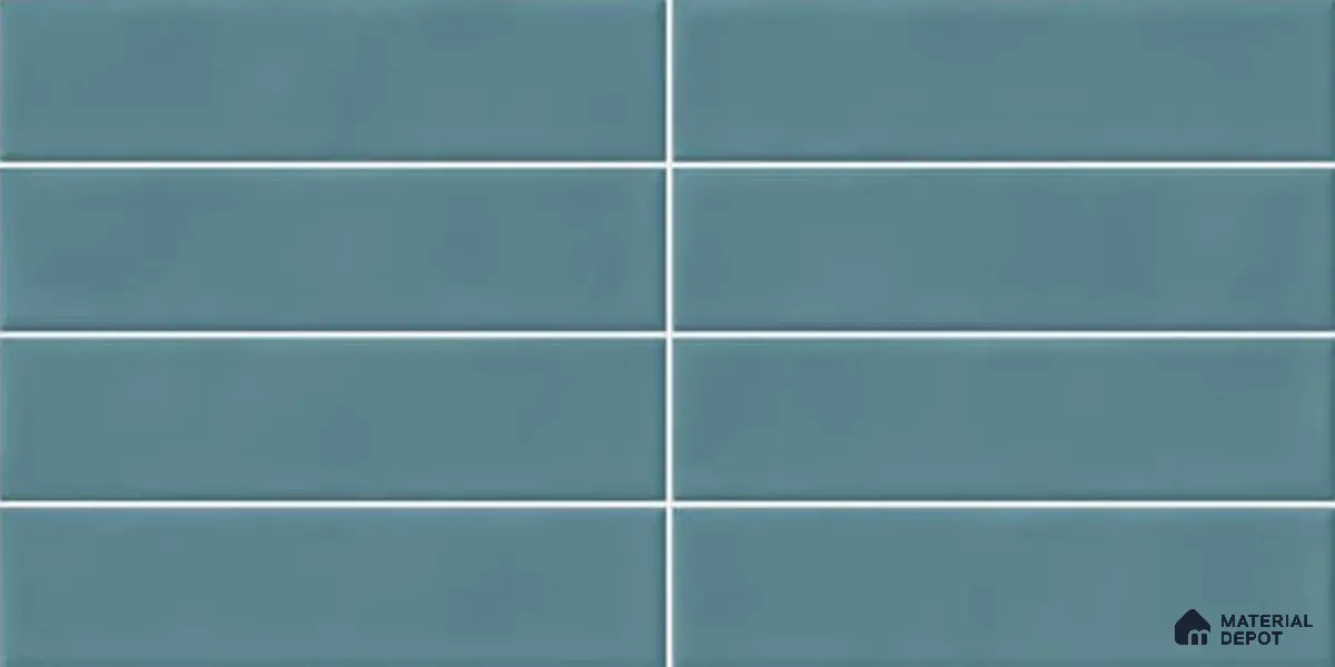Faux Subway Wall Tile TL 06769 D Lustra Mystic Teal 2 ft x 1 ft Ceramic Glossy Finish - 9 mm | Suitable for Bathroom, Kitchen backsplash | Please Expect a Slight Variation of Pattern