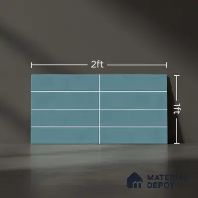 Faux Subway Wall Tile TL 06769 D Lustra Mystic Teal 2 ft x 1 ft Ceramic Glossy Finish - 9 mm | Suitable for Bathroom, Kitchen backsplash | Please Expect a Slight Variation of Pattern