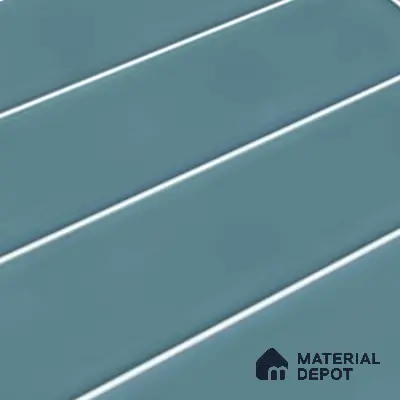 Faux Subway Wall Tile TL 06769 D Lustra Mystic Teal 2 ft x 1 ft Ceramic Glossy Finish - 9 mm | Suitable for Bathroom, Kitchen backsplash | Please Expect a Slight Variation of Pattern