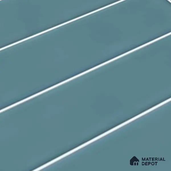 Faux Subway Wall Tile TL 06769 D Lustra Mystic Teal 2 ft x 1 ft Ceramic Glossy Finish - 9 mm | Suitable for Bathroom, Kitchen backsplash | Please Expect a Slight Variation of Pattern