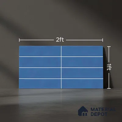 Faux Subway Wall Tile TL 06769 Lustra Twilight Azure 2 ft x 1 ft Ceramic Glossy Finish - 9 mm | Suitable for Bathroom, Kitchen backsplash | Please Expect a Slight Variation of Pattern (Sample)