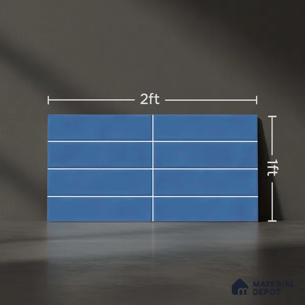 Faux Subway Wall Tile TL 06769 Lustra Twilight Azure 2 ft x 1 ft Ceramic Glossy Finish - 9 mm | Suitable for Bathroom, Kitchen backsplash | Please Expect a Slight Variation of Pattern (Sample)