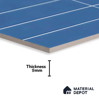Faux Subway Wall Tile TL 06769 Lustra Twilight Azure 2 ft x 1 ft Ceramic Glossy Finish - 9 mm | Suitable for Bathroom, Kitchen backsplash | Please Expect a Slight Variation of Pattern (Sample)