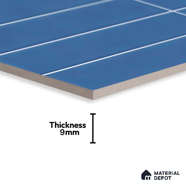 Faux Subway Wall Tile TL 06769 Lustra Twilight Azure 2 ft x 1 ft Ceramic Glossy Finish - 9 mm | Suitable for Bathroom, Kitchen backsplash | Please Expect a Slight Variation of Pattern (Sample)