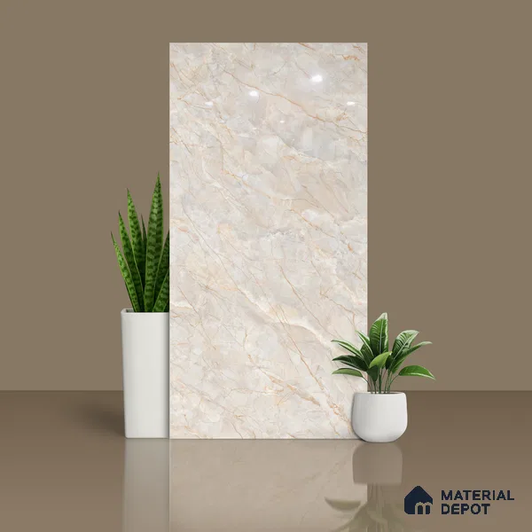 Budget Friendly Marble Floor & Wall Tile Value For Money TL 05596 Natural Lucia 4 ft x 2 ft - Vitrified Glossy Finish -9 mm | 4 Random Design | Suitable for Living Room, Bedroom & Bathroom