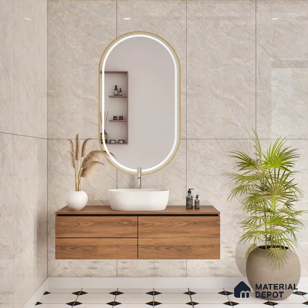 Budget Friendly Marble Floor & Wall Tile Value For Money TL 05596 Natural Lucia 4 ft x 2 ft - Vitrified Glossy Finish -9 mm | 4 Random Design | Suitable for Living Room, Bedroom & Bathroom