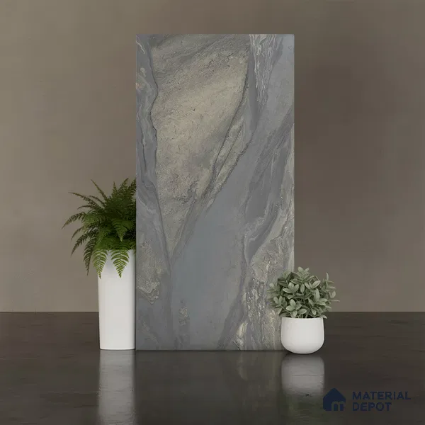 Stone Floor & Wall Tile TL 04456 Lucoto River 4 ft x 2 ft Digital Punch Matte Finish Vitrified Tile - 9 mm | 4 Random Design | Suitable For Living Room, Bedroom, Bathroom (Sample)
