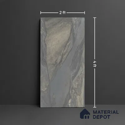 Stone Floor & Wall Tile TL 04456 Lucoto River 4 ft x 2 ft Digital Punch Matte Finish Vitrified Tile - 9 mm | 4 Random Design | Suitable For Living Room, Bedroom, Bathroom (Sample)