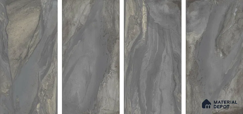 Stone Floor & Wall Tile TL 04456 Lucoto River 4 ft x 2 ft Digital Punch Matte Finish Vitrified Tile - 9 mm | 4 Random Design | Suitable For Living Room, Bedroom, Bathroom (Sample)
