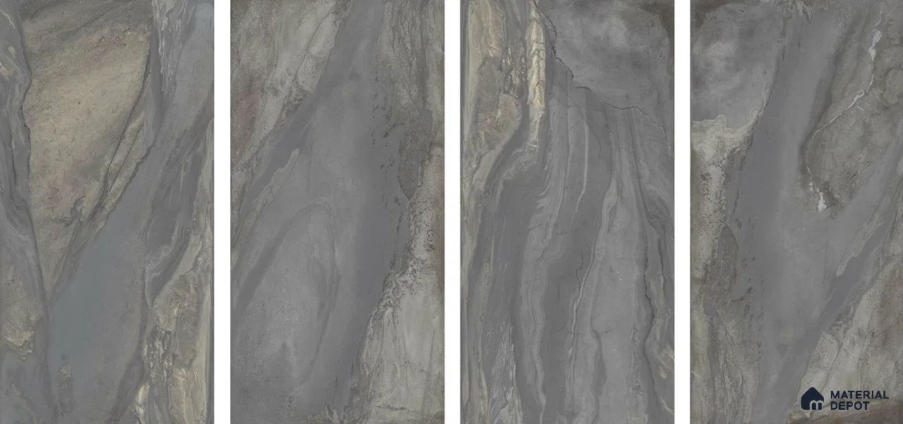 Stone Floor & Wall Tile TL 04456 Lucoto River 4 ft x 2 ft Digital Punch Matte Finish Vitrified Tile - 9 mm | 4 Random Design | Suitable For Living Room, Bedroom, Bathroom (Sample)