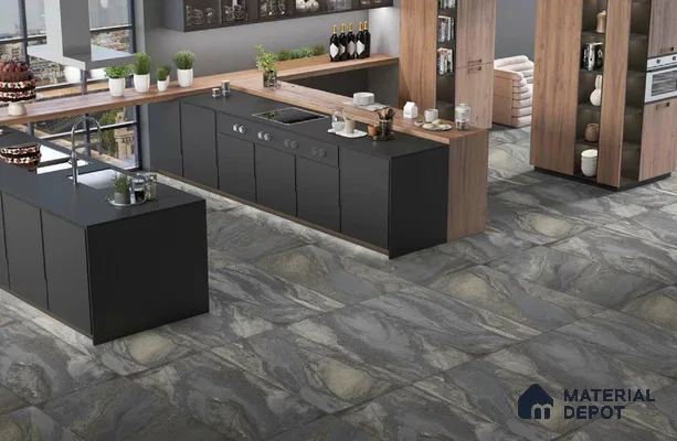 Stone Floor & Wall Tile TL 04456 Lucoto River 4 ft x 2 ft Digital Punch Matte Finish Vitrified Tile - 9 mm | 4 Random Design | Suitable For Living Room, Bedroom, Bathroom (Sample)