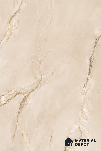 Budget Friendly Large Format Marble Floor Tile TL 04399 Luminus Crema Glossy Finish Vitrified Colorbody Tile - 15 mm | Suitable for Living Room, Bedroom, Office | Adhesive and Spacers Must be Used During Installation