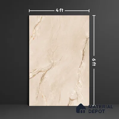 Budget Friendly Large Format Marble Floor Tile TL 04399 Luminus Crema Glossy Finish Vitrified Colorbody Tile - 15 mm | Suitable for Living Room, Bedroom, Office | Adhesive and Spacers Must be Used During Installation