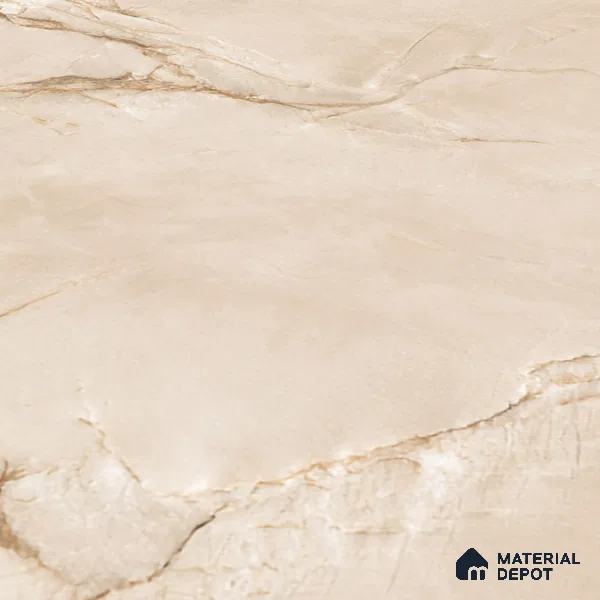 Budget Friendly Large Format Marble Floor Tile TL 04399 Luminus Crema Glossy Finish Vitrified Colorbody Tile - 15 mm | Suitable for Living Room, Bedroom, Office | Adhesive and Spacers Must be Used During Installation