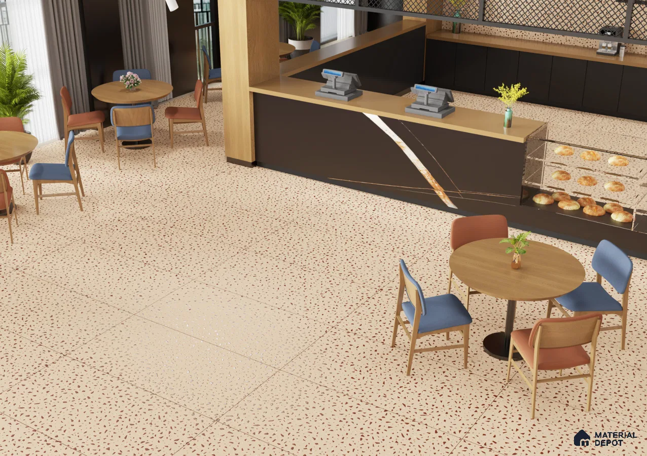 Spacious Modern Café with Terrazzo Flooring | Material Depot