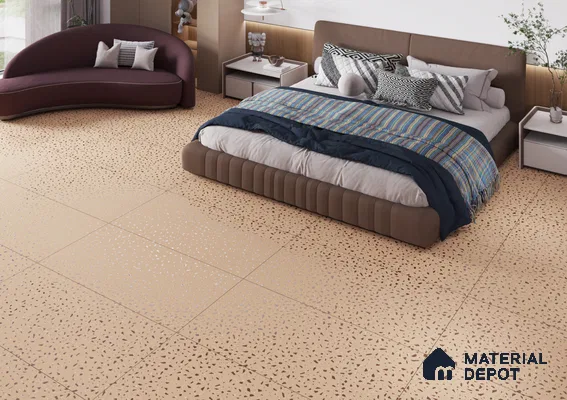 Elegant Terrazzo Floor in Contemporary Bedroom | Material Depot