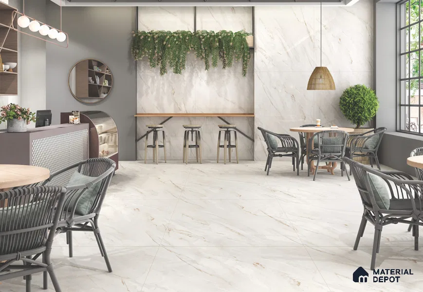 TL 03542 Magnetic Pearl 1800 x1200 mm Matte Finish Endless Glazed Vitrified Floor Tile - 9 mm (Random 3) | Adhesive and Spacers Must be Used During Installation