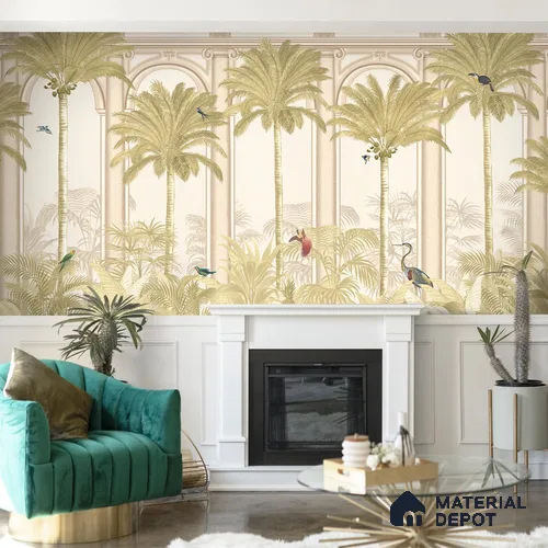 Malang, Tropical Theme Wallpaper for Walls Sukoon Series Canvas Tropical Design (Customised Size Wallpaper)