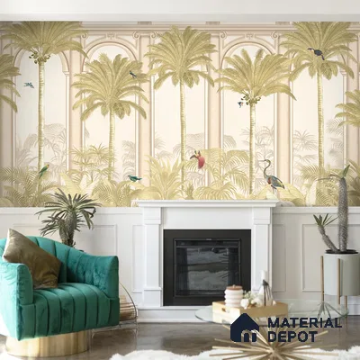 Malang, Tropical Theme Wallpaper for Walls Sukoon Series Handmade Tropical Design (Customised Size Wallpaper)