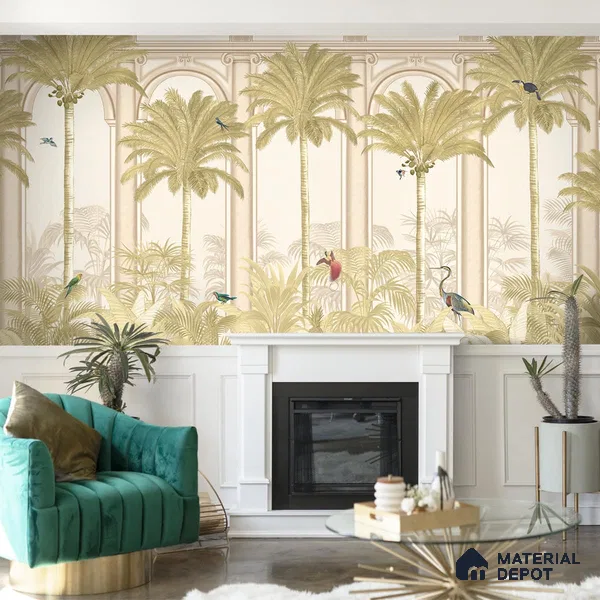 Malang, Tropical Theme Wallpaper for Walls Sukoon Series Handmade Tropical Design (Customised Size Wallpaper)