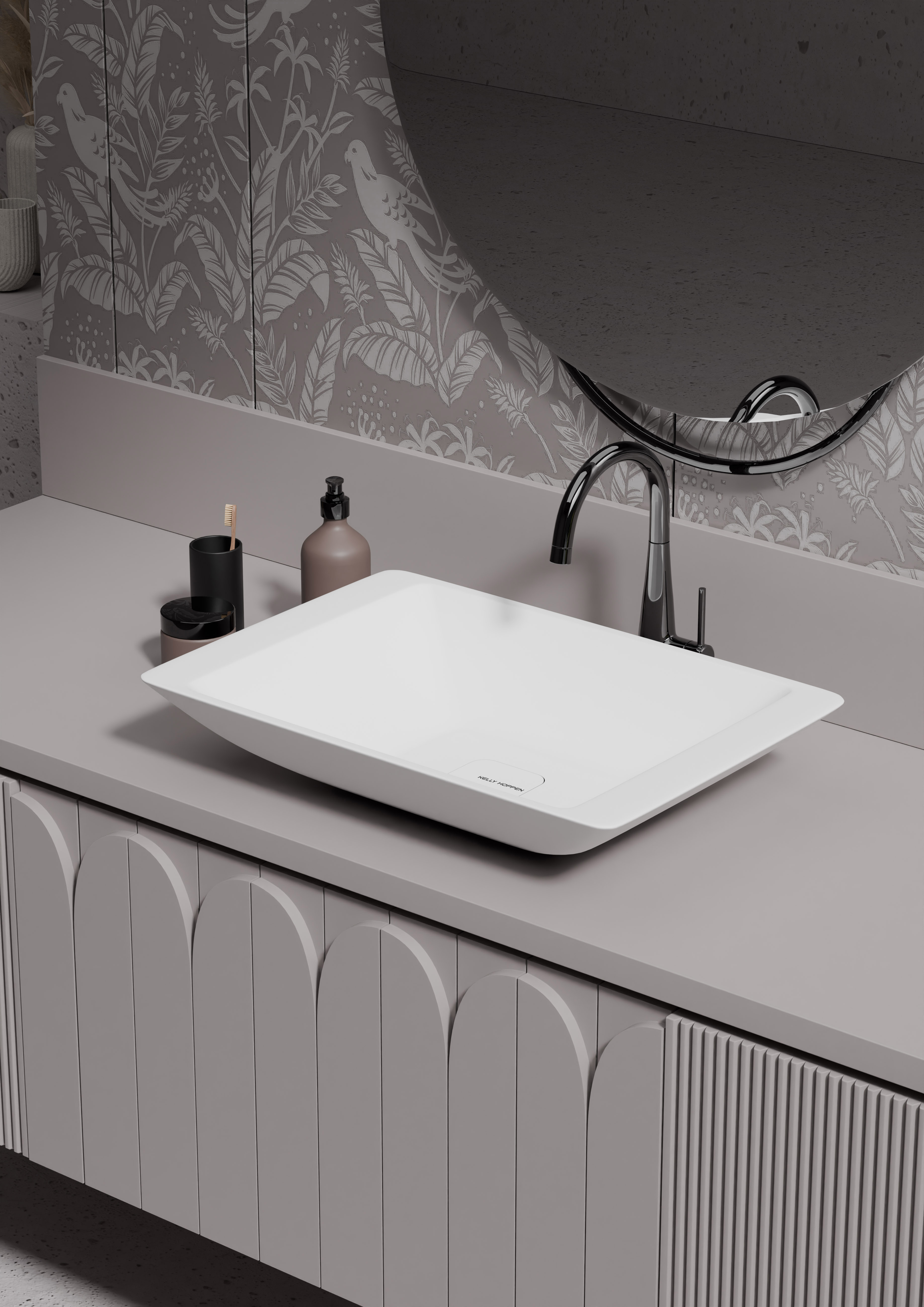 Malmo Solid White Translucent Basin BS 00210 445 x 345 mm Artificial Stone Acrylic Body Stain Free Designer Basin - 110 mm | Suitable For Bathroom, Vanity & Utility Areas