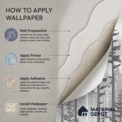 Manali, Misty Mountain Forest Wallpaper Indrani Series Handmade Tropical Design (Customised Size Wallpaper )