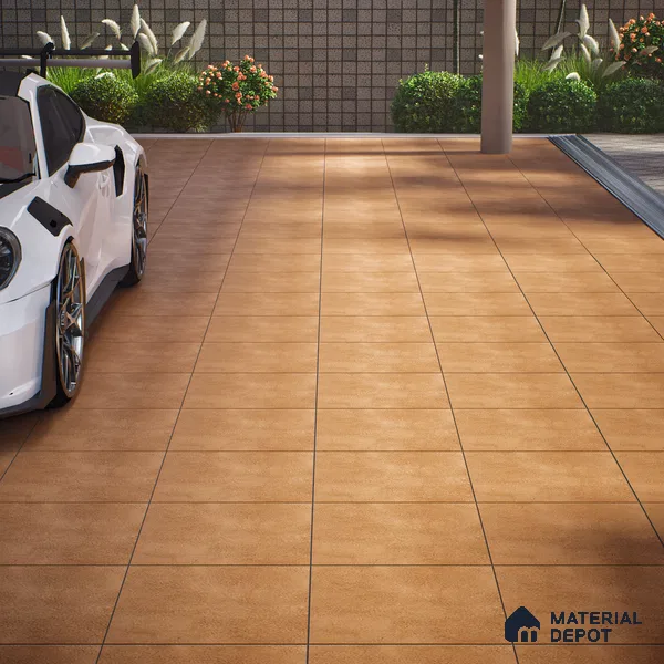 Parking Floor Tile TL 07576 Maple Dust | 16 x 16 inch | Anti Slip Matte Finish Heavy Duty Vitrified Tile - 12 mm | Suitable For High Traffic Areas, Bathroom, Balcony | Pattern Alignment May Vary | 2-3 mm Spacer is Mandatory