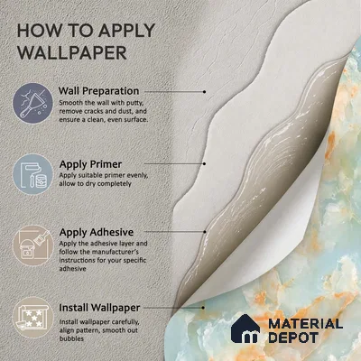 Marble Design Wallpaper for Rooms, Green and Orange Indrani Series Soft Feel Marble Design (Customised Size Wallpaper )