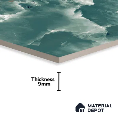 Marble Floor & Wall Tile TL 07133 Ozone Smeraldo 4 ft x 2 ft Glossy Finish Vitrified Tile - 9 mm | 3 Random Design | Suitable For living Room, Bedroom, Bathroom | Random Designs