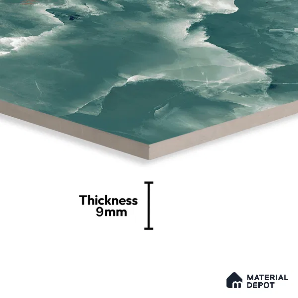 Marble Floor & Wall Tile TL 07133 Ozone Smeraldo 4 ft x 2 ft Glossy Finish Vitrified Tile - 9 mm | 3 Random Design | Suitable For living Room, Bedroom, Bathroom | Random Designs