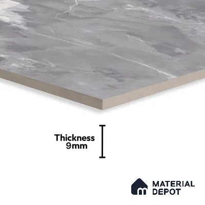 Marble Floor & Wall Tile TL 07130 Ozone Grey 4 ft x 2 ft Glossy Finish Vitrified Tile - 9 mm | 3 Random Design | Suitable For living Room, Bedroom, Bathroom (Sample)