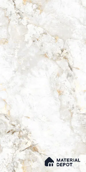Marble Floor & Wall Tile TL 07125 Aang Gold 4 ft x 2 ft Glossy Finish Vitrified Tile - 9 mm | 3 Random Design | Suitable For living Room, Bedroom, Bathroom | Random Designs