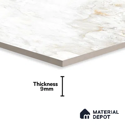 Marble Floor & Wall Tile TL 07125 Aang Gold 4 ft x 2 ft Glossy Finish Vitrified Tile - 9 mm | 3 Random Design | Suitable For living Room, Bedroom, Bathroom | Random Designs