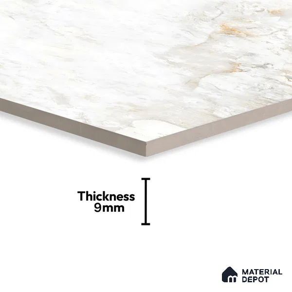 Marble Floor & Wall Tile TL 07125 Aang Gold 4 ft x 2 ft Glossy Finish Vitrified Tile - 9 mm | 3 Random Design | Suitable For living Room, Bedroom, Bathroom | Random Designs