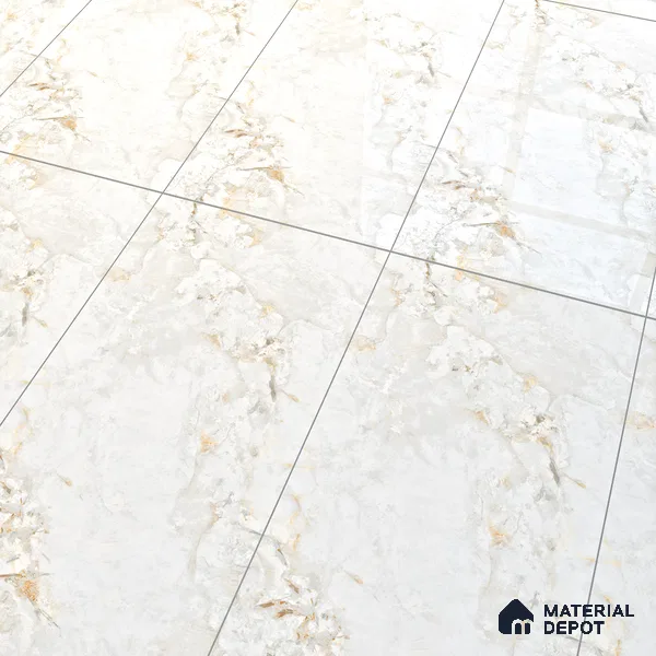 Marble Floor & Wall Tile TL 07125 Aang Gold 4 ft x 2 ft Glossy Finish Vitrified Tile - 9 mm | 3 Random Design | Suitable For living Room, Bedroom, Bathroom | Random Designs
